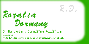 rozalia dormany business card